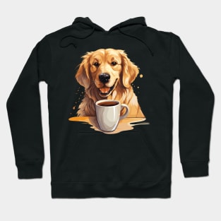 Golden Retriever Drinking Coffee Hoodie